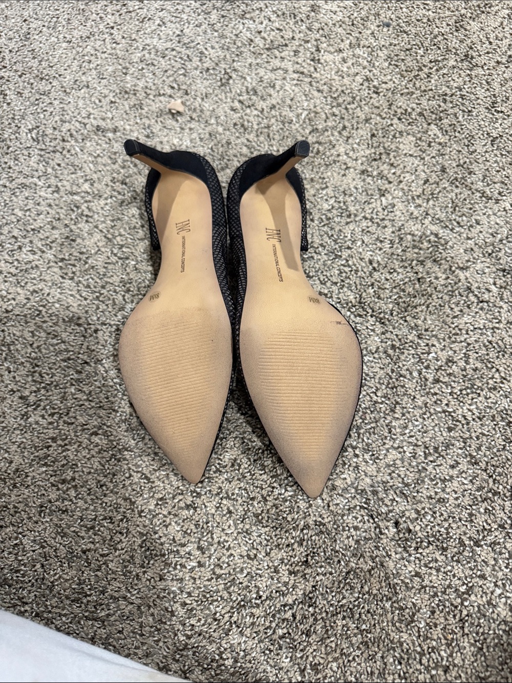INC International Concepts Black Mesh D'Orsay Pointed Pumps - Picture 3 of 3